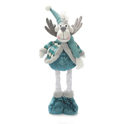 Stretchable Blue Santa-Snowman-Reindeer Plush – 12" Holiday Trio That Springs Into Action