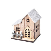Christmas LED Glowing House Ornaments 6 Pcs Sparkly Desktop Model Decorations