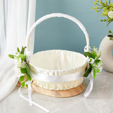 Wedding Flower Girl Basket & Spring Picnic Fruit Basket - Multi-Use Woven Basket for Ceremonies Outings & Home Decor