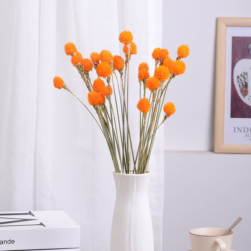 15 Pcs 15" Dried Gomphrena Globosa Ball Fruit Stems Fall Artificial Flowers for Centerpiece