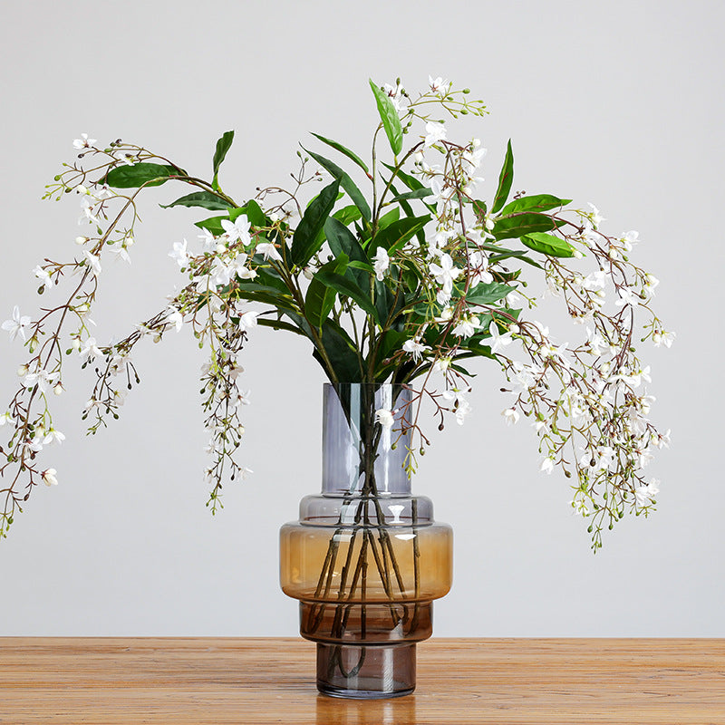 Artificial Jasmine Vine Garland, 47" Long Silk-Like Faux Flowers, Flexible Stems for Indoor Draping, Wedding & Home Decor