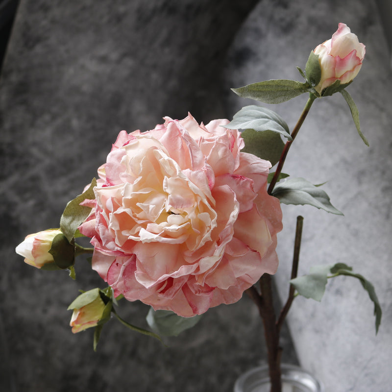 Luxury Peony Bush Artificial Flowers, Real Touch Silk Peonies, 24" Tall with 4 Blooms, Wedding & Home Decor, Bulk Discount Available
