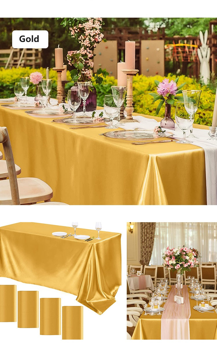 Bulk Satin Tablecloth Table Cover for Rectangular Table Wedding Banquet Events Decor Wholesale