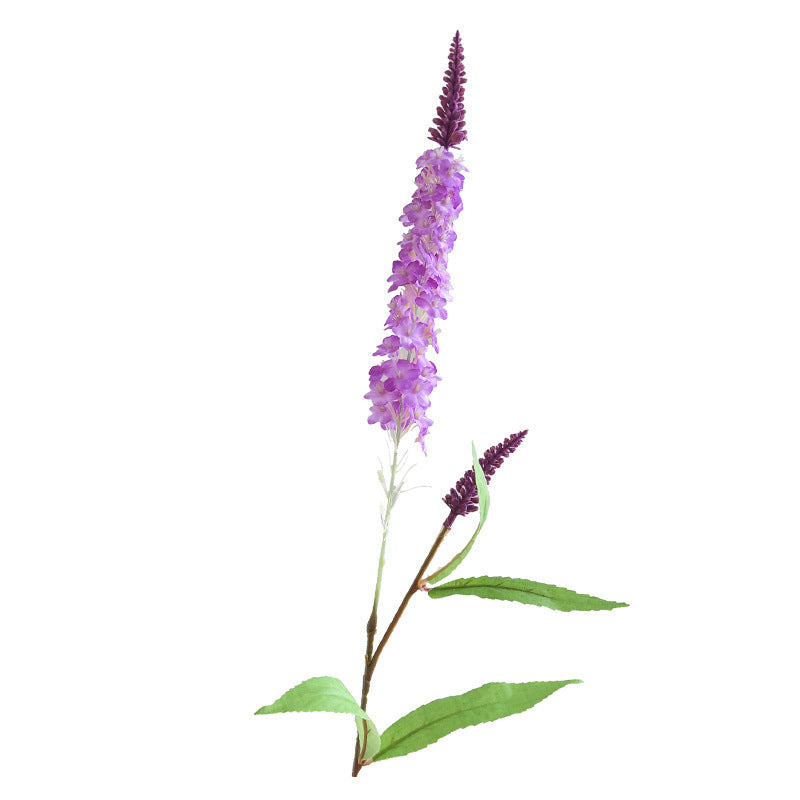 Artificial Lavender, Delphinium, and Foxtail Single Stem, Silk-Like Fabric, for Home Decor, Wedding, and Events