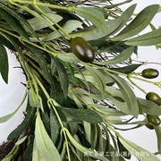 20 Inch Artificial Olive Leaves Wreath with Fruits, Bulk Front Door Decoration, Wholesale