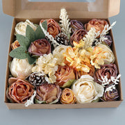 Artificial Fall Flowers Combo Set with Stems, Bulk Wholesale, Mixed Colors, Silk, Multiple Stems