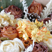 Artificial Fall Flowers Combo Set with Stems, Bulk Wholesale, Mixed Colors, Silk, Multiple Stems
