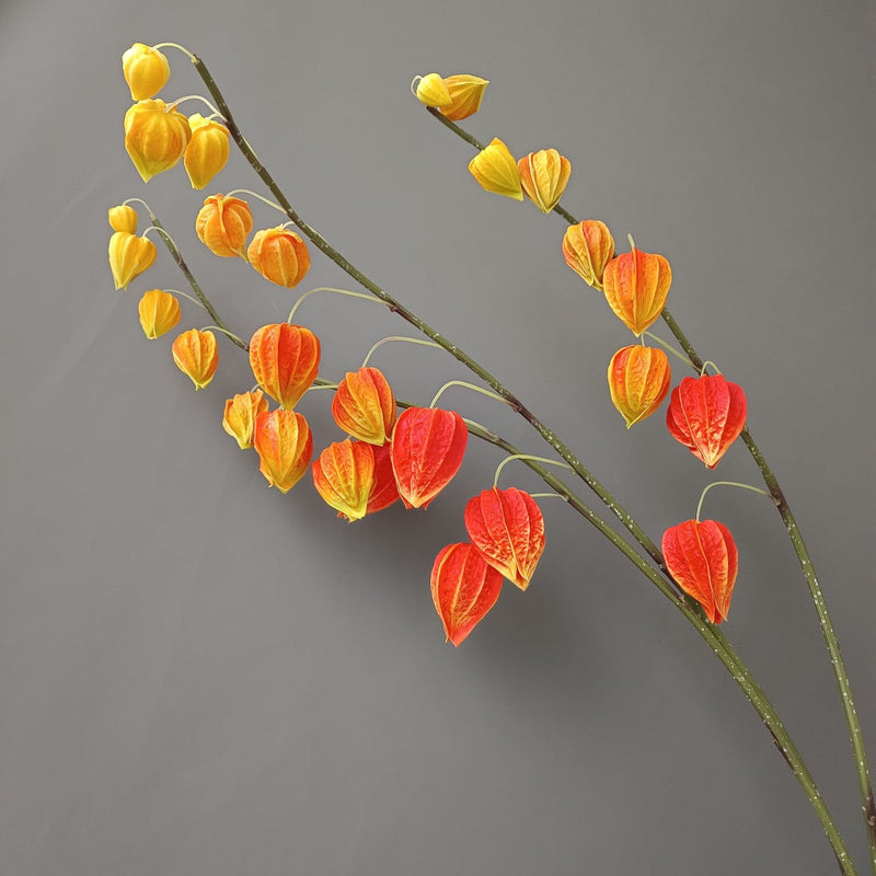 39 Inch Extra Tall Groundberry Cape Gooseberry Artificial Stems Branches Bulk Fall Decor
