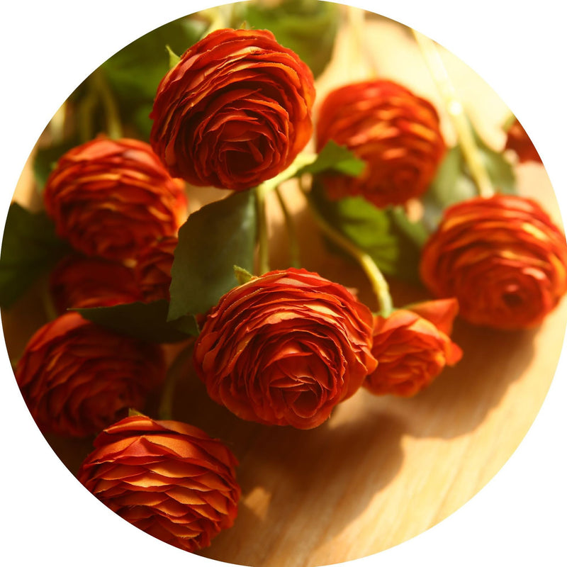 16 Inch Artificial Silk Ranunculus Stem Spray Branches Bulk Quantity