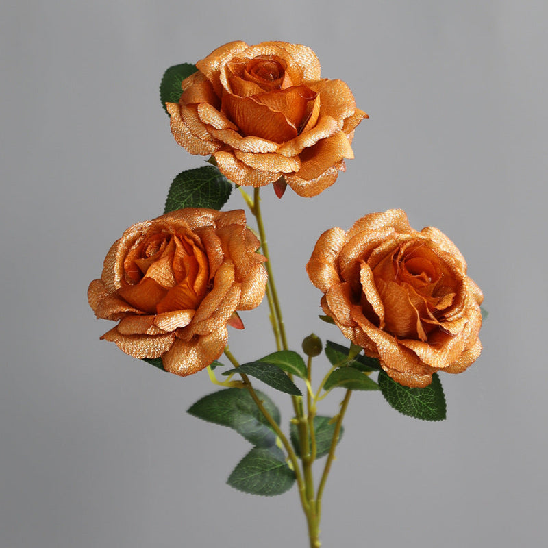 2025 Modern Romance Artificial Shiny Rose Stems Bulk for Wedding and Home Decorations