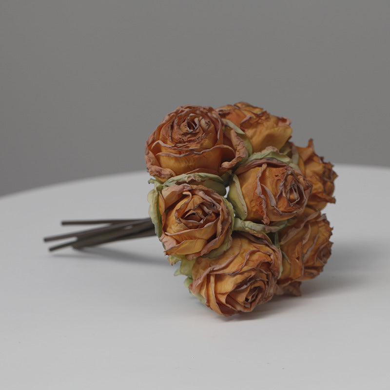 10 Pcs Burnt Orange Dusty Rose Artificial Floral Spray Bouquets Fall Decor