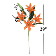 29 Inch Artificial Silk Tiger Lily Spray Stems Bulk Pack