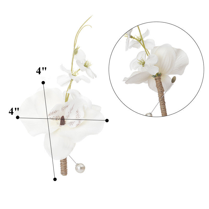 Orchid Boutonnieres 12 Pcs Artificial Silk Flowers for Wedding Groom and Groomsmen