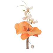 Orchid Boutonnieres 12 Pcs Artificial Silk Flowers for Wedding Groom and Groomsmen