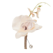 Orchid Boutonnieres 12 Pcs Artificial Silk Flowers for Wedding Groom and Groomsmen