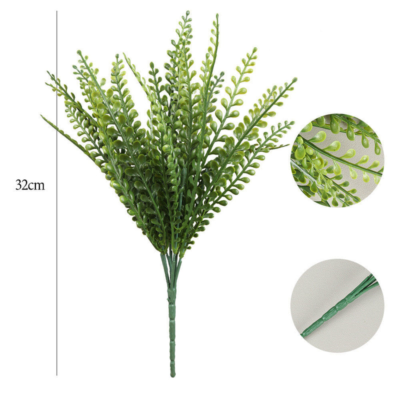 100 Pcs Artificial Greenery Bushes UV Resistant Outdoor Plants Bulk Wholesale