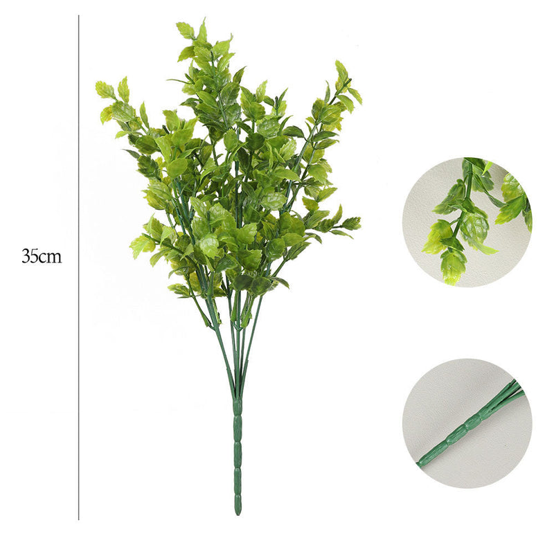 100 Pcs Artificial Greenery Bushes UV Resistant Outdoor Plants Bulk Wholesale