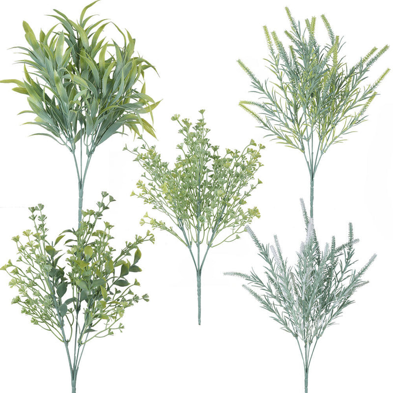 100 Pcs Artificial UV Resistant Outdoor Bush Plants Bulk Wholesale