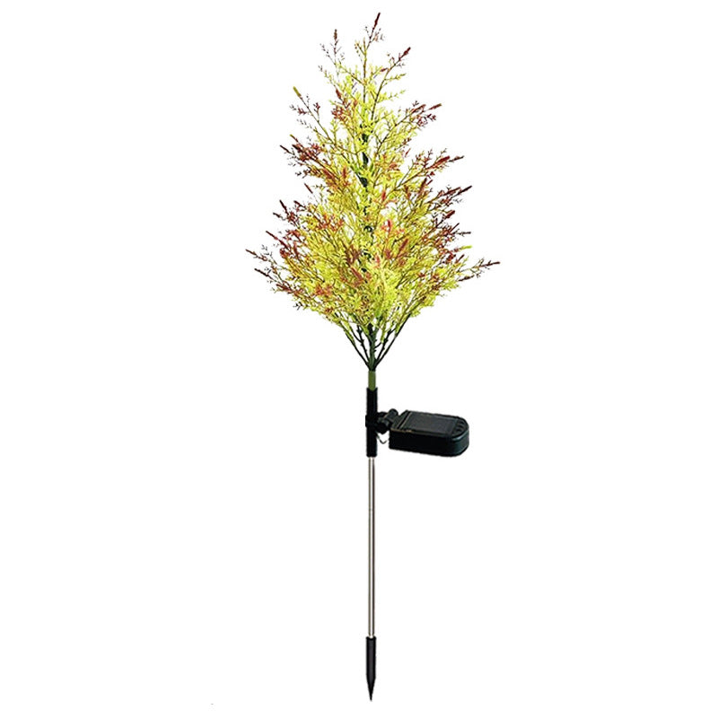 17 Inch Solar Norfolk Pine Branch Lights 10 Pcs Outdoor Artificial Christmas Plant