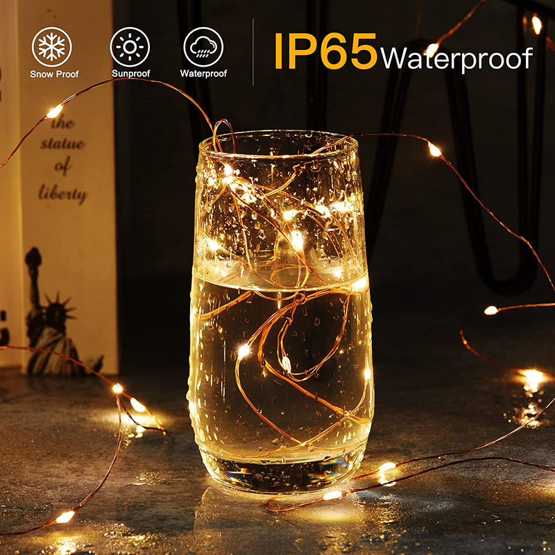 200 LED Solar Fairy Lights 72 Ft Outdoor String Lights 2 Pack 8 Modes Waterproof