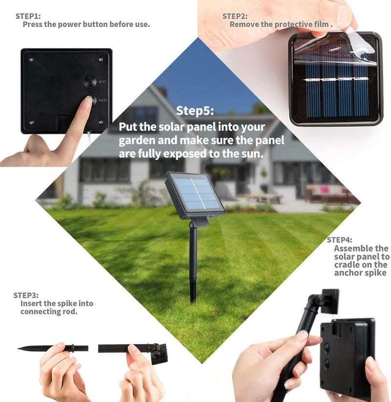 200 LED Solar Fairy Lights 72 Ft Outdoor String Lights 2 Pack 8 Modes Waterproof