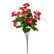 Hibiscus Bush Artificial Flowers 10 Pcs UV Resistant Outdoor Faux Silk Plants