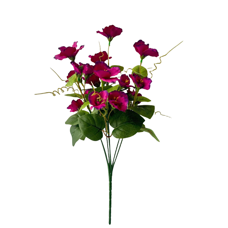 Hibiscus Bush Artificial Flowers 10 Pcs UV Resistant Outdoor Faux Silk Plants