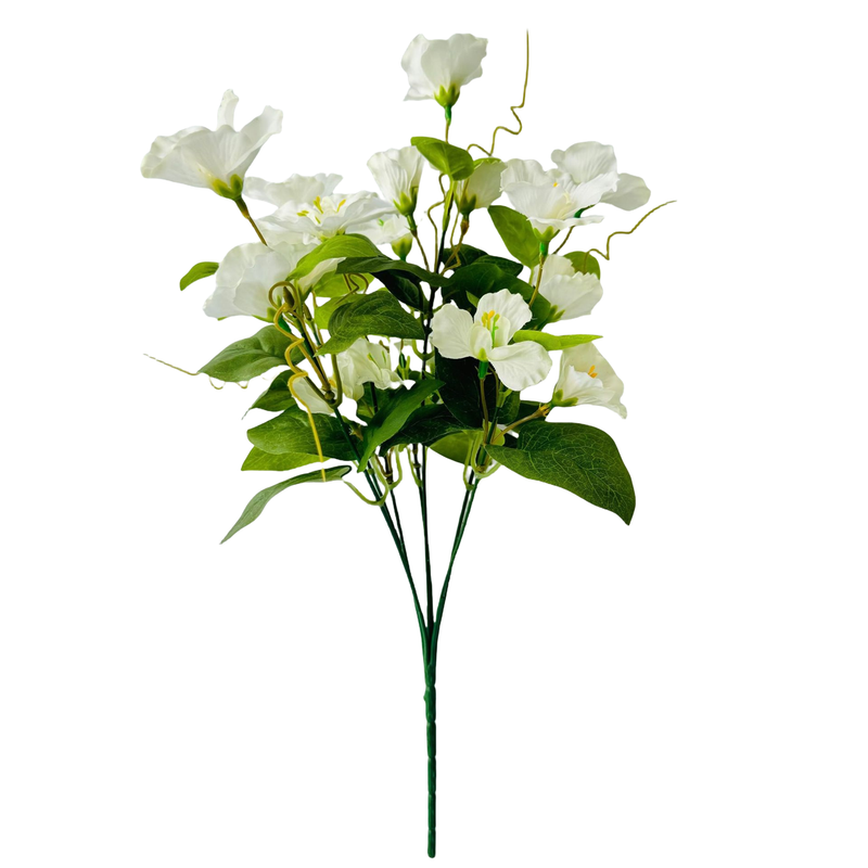 Hibiscus Bush Artificial Flowers 10 Pcs UV Resistant Outdoor Faux Silk Plants