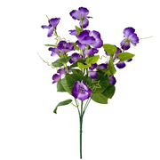 Hibiscus Bush Artificial Flowers 10 Pcs UV Resistant Outdoor Faux Silk Plants