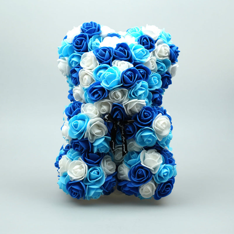 10 Pcs Artificial Foam PE Rose Bear Flowers Handmade Gift for Valentines Day