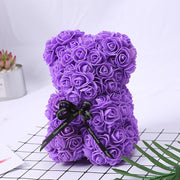 10 Pcs Artificial Foam PE Rose Bear Flowers Handmade Gift for Valentines Day