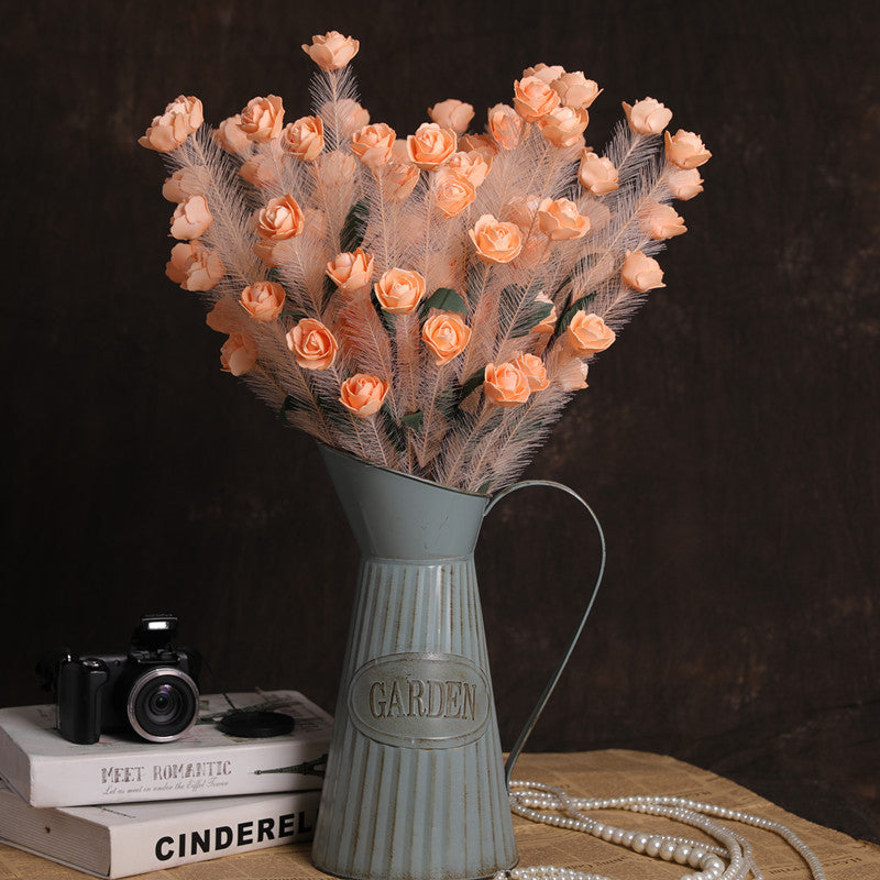 30 Pcs 21 Inch Artificial PE Rose Feather Bouquet for Wedding Flower Arrangements