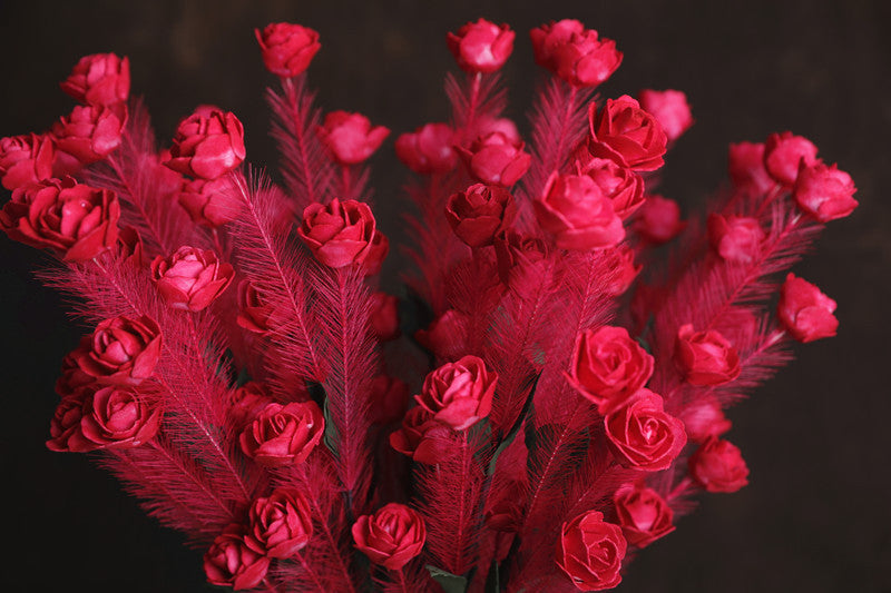 30 Pcs 21 Inch Artificial PE Rose Feather Bouquet for Wedding Flower Arrangements