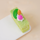 PU Fake Long Strip Mousse Cake - Realistic Food Simulation Decor, Artificial Dessert Prop for Home Kitchen Display, Photography Props, Party Decoration