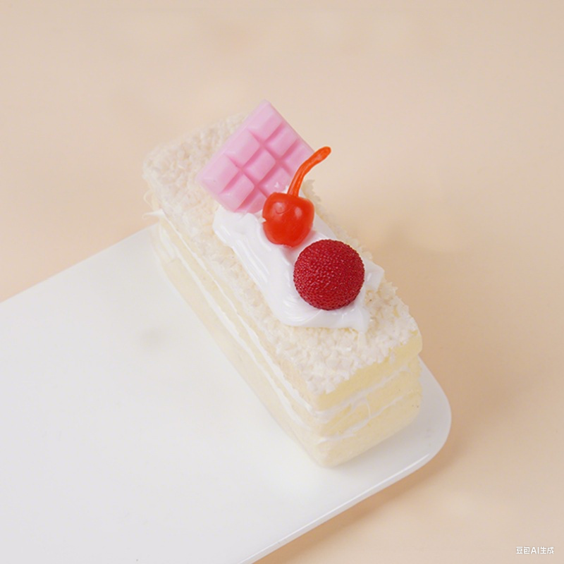 PU Fake Long Strip Mousse Cake - Realistic Food Simulation Decor, Artificial Dessert Prop for Home Kitchen Display, Photography Props, Party Decoration