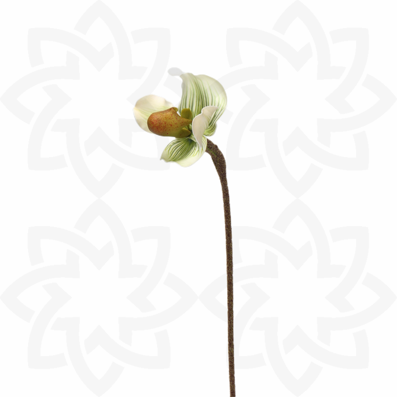 19 Inch Paphiopedilum Artificial Flowers Stem Real Touch Bulk Quantity