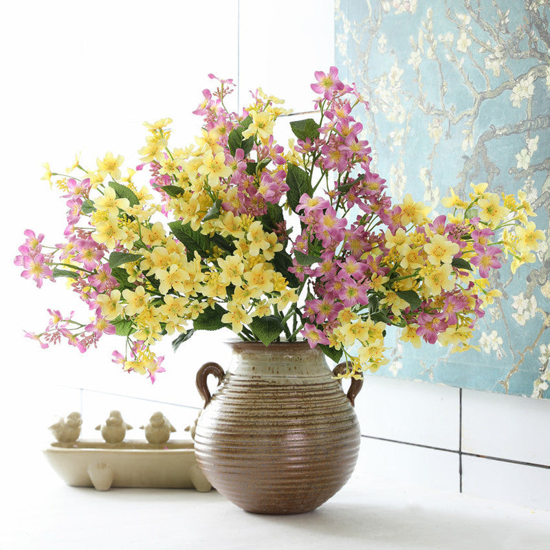 10 Pcs Artificial Vernicia Fordii Flower Branches Spray with Leaves, Spring Silk Plant, Bulk Wholesale