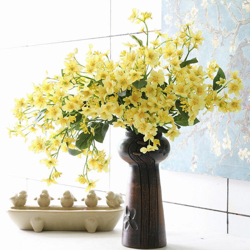 10 Pcs Artificial Vernicia Fordii Flower Branches Spray with Leaves, Spring Silk Plant, Bulk Wholesale