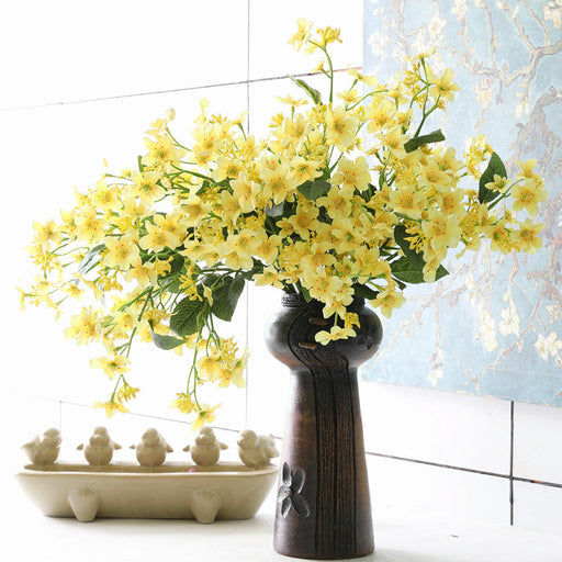 10 Pcs Artificial Vernicia Fordii Flower Branches Spray with Leaves, Spring Silk Plant, Bulk Wholesale
