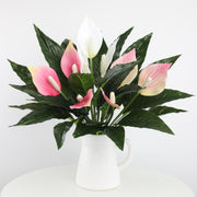 Peace Lily Bush Artificial Flowers Spathiphyllum UV Resistant Outdoor Plants Bulk Quantity