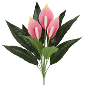 Peace Lily Bush Artificial Flowers Spathiphyllum UV Resistant Outdoor Plants Bulk Quantity