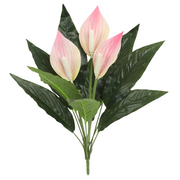 Peace Lily Bush Artificial Flowers Spathiphyllum UV Resistant Outdoor Plants Bulk Quantity
