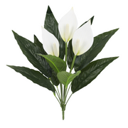 Peace Lily Bush Artificial Flowers Spathiphyllum UV Resistant Outdoor Plants Bulk Quantity