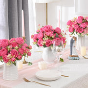 4 Packs 12 Inch Artificial Peony Bush Stems Bulk Silk Flower Bouquet