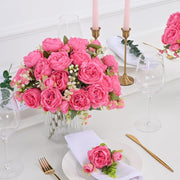 4 Packs 12 Inch Artificial Peony Bush Stems Bulk Silk Flower Bouquet