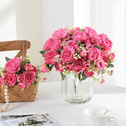 4 Packs 12 Inch Artificial Peony Bush Stems Bulk Silk Flower Bouquet