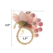 Artificial Floral Napkin Rings 12 Pcs Handmade Bulk Decorative Table Rings