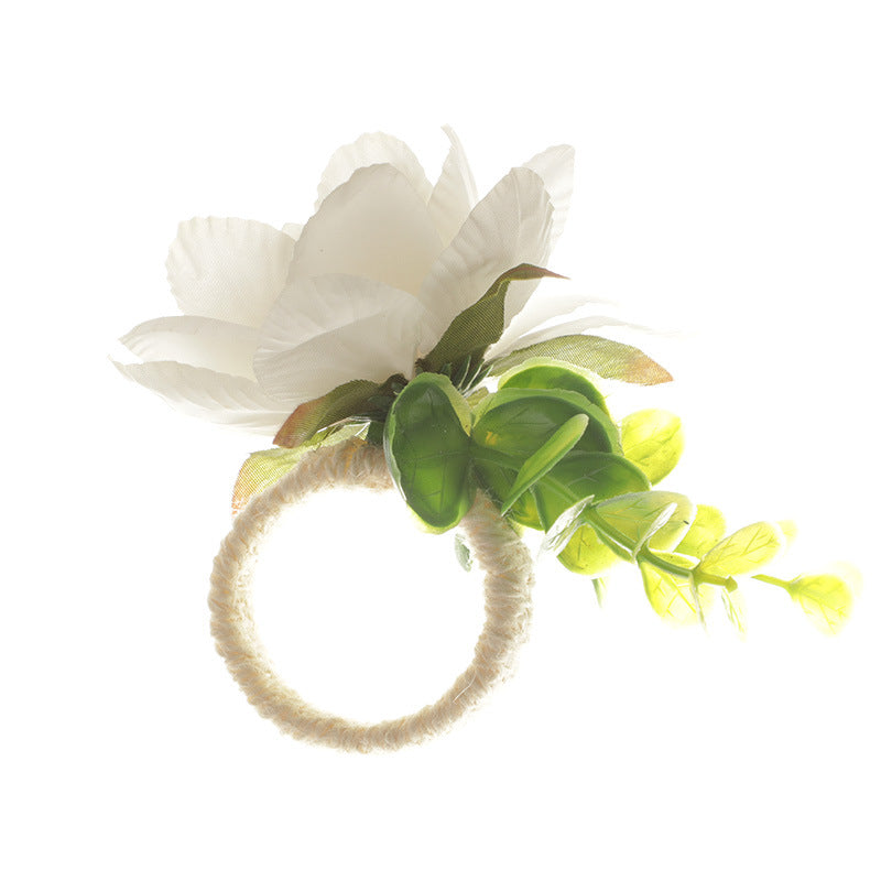Artificial Floral Napkin Rings 12 Pcs Handmade Bulk Decorative Table Rings