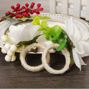 Artificial Floral Napkin Rings 12 Pcs Handmade Bulk Decorative Table Rings