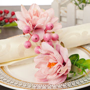 Artificial Floral Napkin Rings 12 Pcs Handmade Bulk Decorative Table Rings
